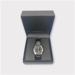 Men's Movado Stainless Steel Watch - Round Black Dial 76.1.14.1571